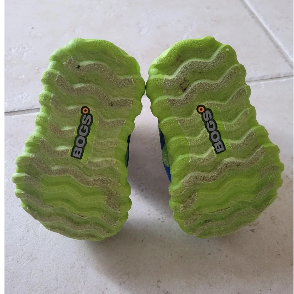 BOGS B-Moc Space Snow Boots Infant 4 EU 20 Blue Green Faux Fur Waterproof -4°F